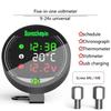 9-24V 5in1 LED Motorcycle Thermometer Voltmeter Clock Timing Display USB Charger