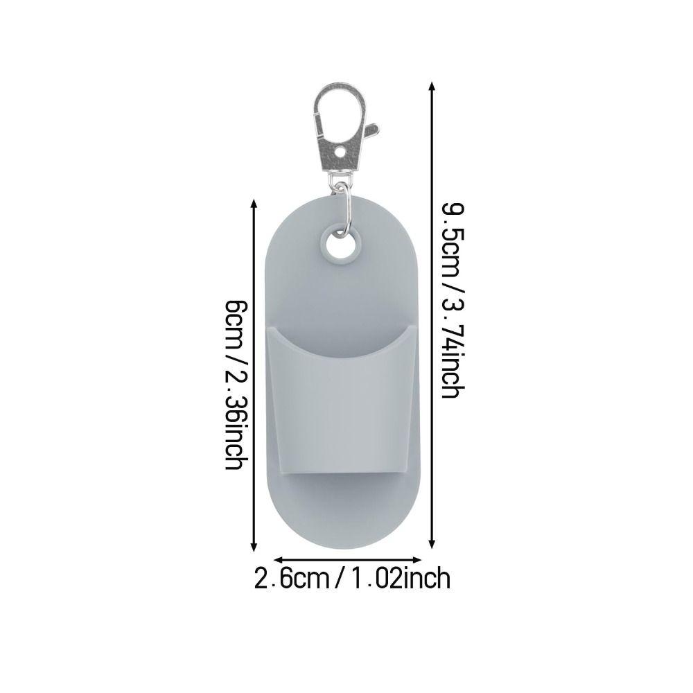 Silicone Lanyard Pen Holder Solid Color Pen Holder Keychain Portable Pen Clip