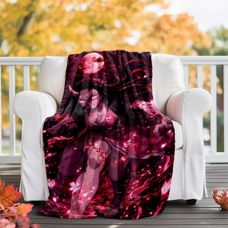 1pc nezouko1 Theme Blanket - Digital Print, Polyester, Cozy for All Seasons, Perfect for Outdoor, and Travel
