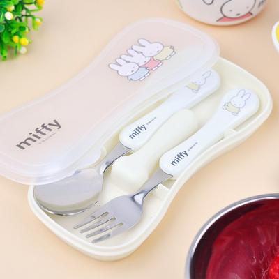 Набор футляров Miffy Spoon Fork, разные цвета, 1 комплект, ложка + вилка, популярная корейская посуда