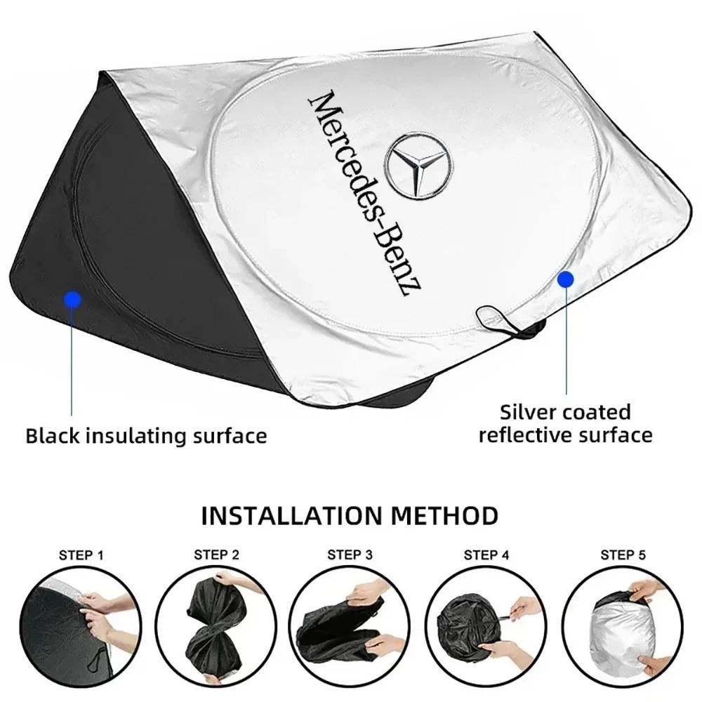 NGR2 UV Car Front Windshield Sunshade Sunshade Protective Cover For Mercedes Benz AMG W203 W206 W220 W205 W211 W212 GLE GLC GLK GLS