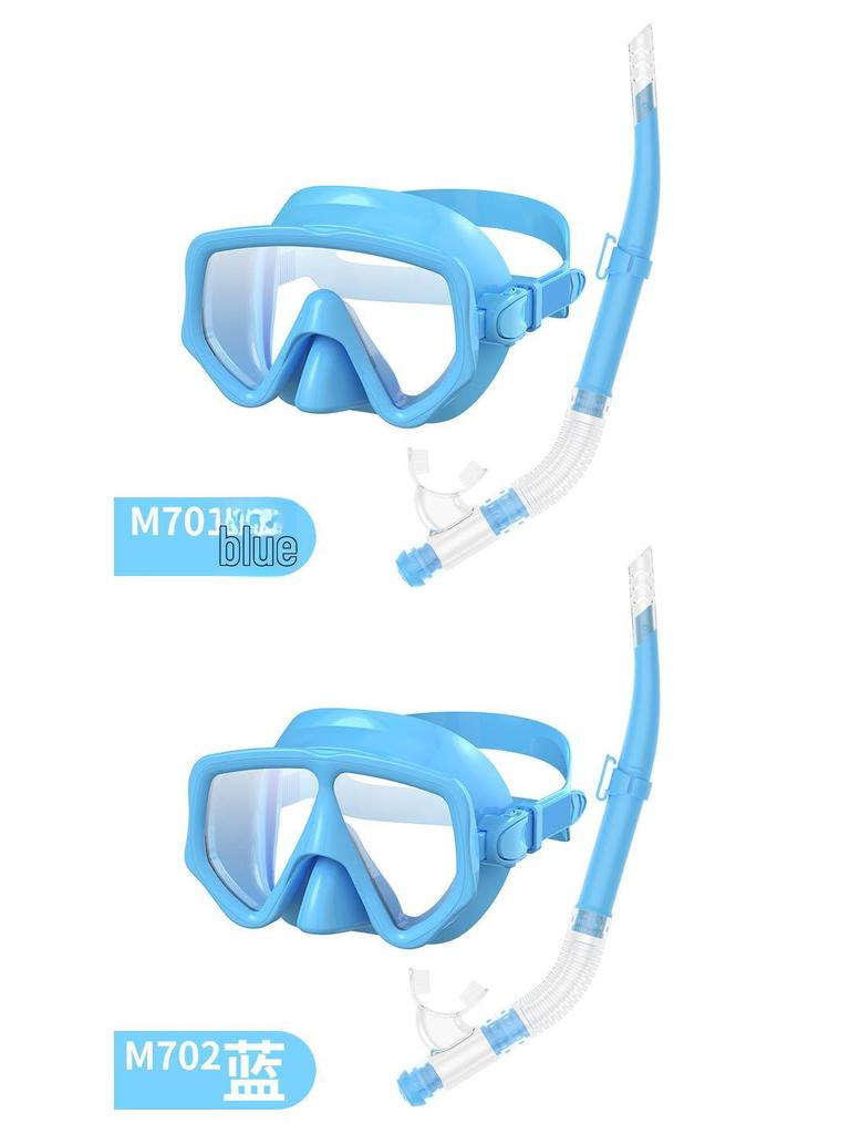 Snorkeling Set: Wide-View Mask & Semi-Dry Breathing Tube - Silicone Diving Goggles 2-Piece Kit