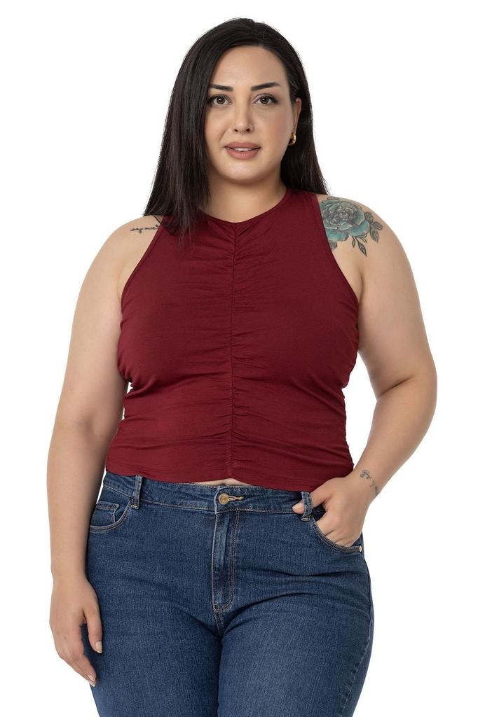 Women's Style Big Size Body Plus Size Halter Neck Mink Body With Draped Front And Sides