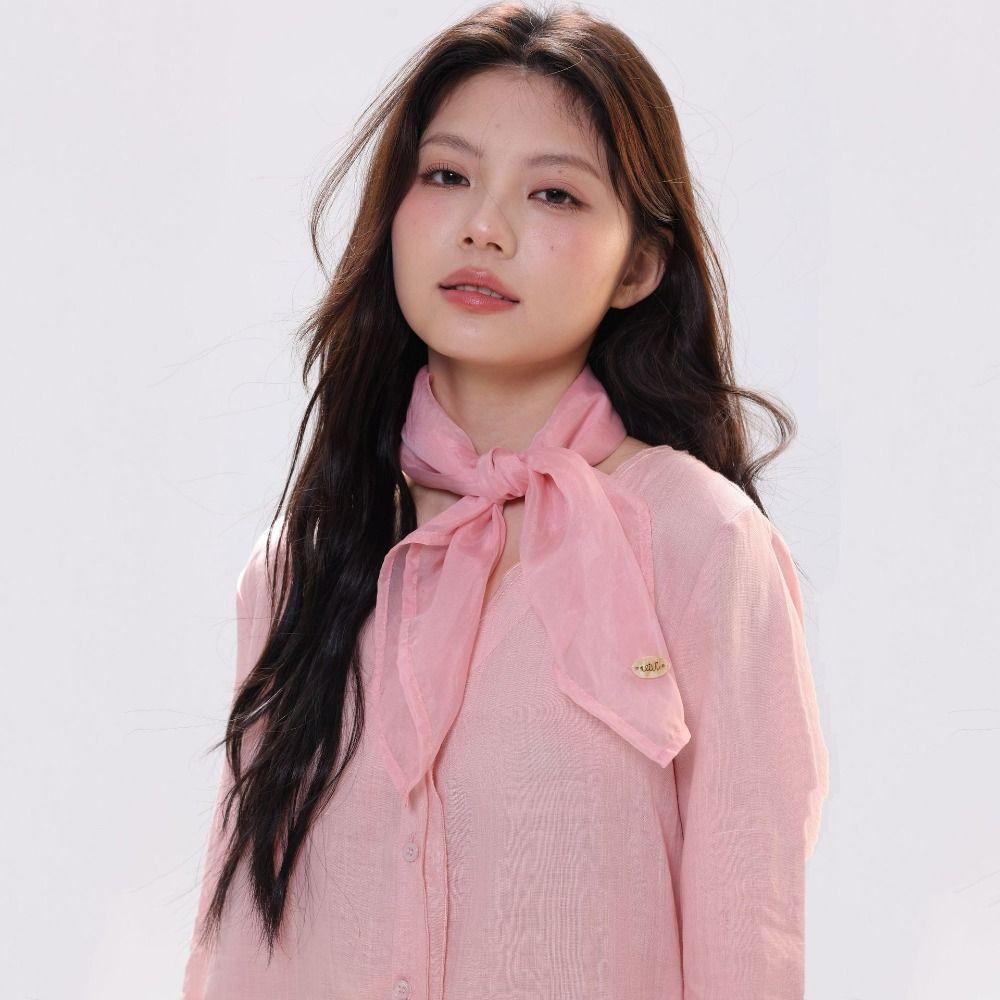 Thin Cotton Linen Scarves Solid Color Square Handkerchief Retro Pure Color Silk Scarf Women