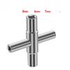 4-in-1 Silver Cross and Square Faucet Wrench Set for Bathroom Repairs