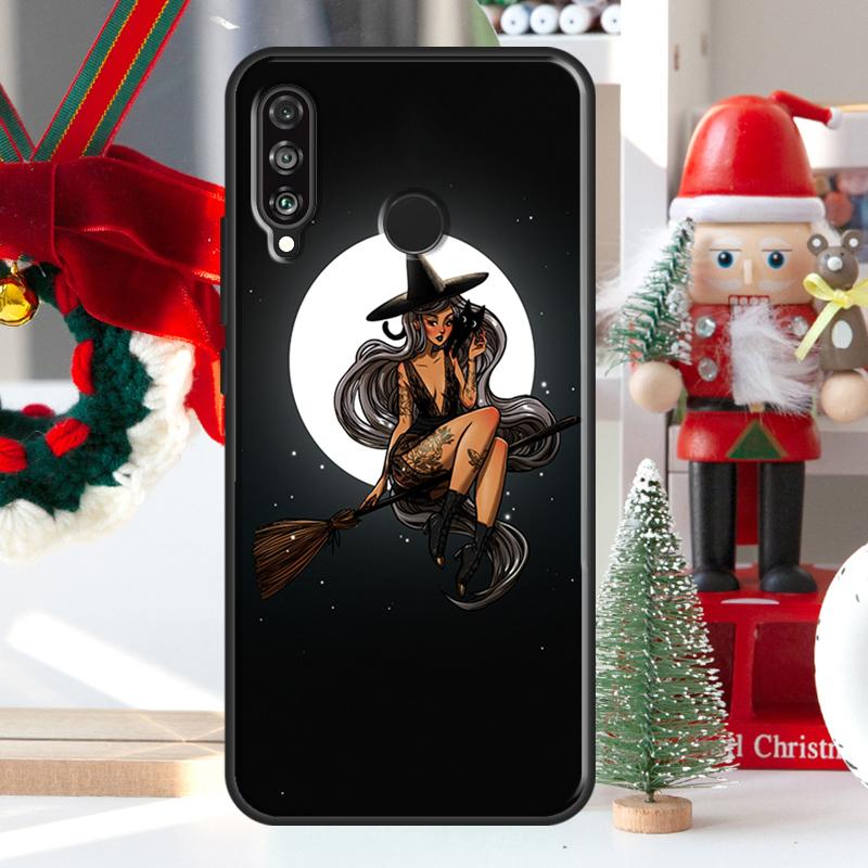 Чехол для Huawei Nova 5T 9 10 SE 7i 8i 11i 12i Y73 Y72 Y61 Y91 Y60 Y70 Y90 P20 P40 P30 Lite 'Лунная Ведьма Ужас'
