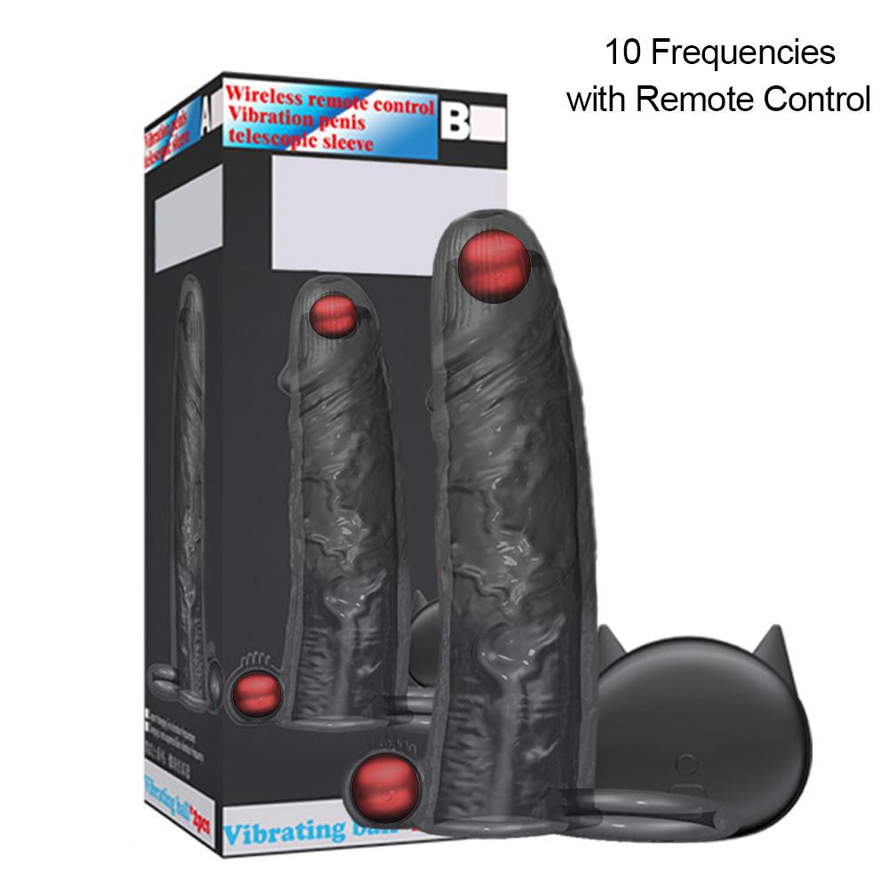 Вибрирующие презервативы для увеличения для мужчин, многоразовые презервативы, фаллоимитатор, вибратор, кольцо на пенис, рукав для взрослых, секс-шоп, секс-игрушки для пар