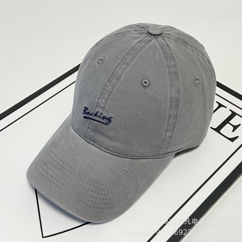 Hat Men's and Women's Retro Washed Backing Embroidered Baseball Cap Spring and Summer Shade Casual Cap