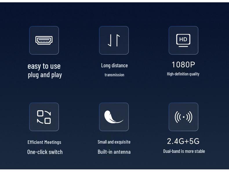 Беспроводной HDMI-передатчик 4K для дублирования экрана: Ноутбук к проектору/телевизору/телефону, дальность 50 м