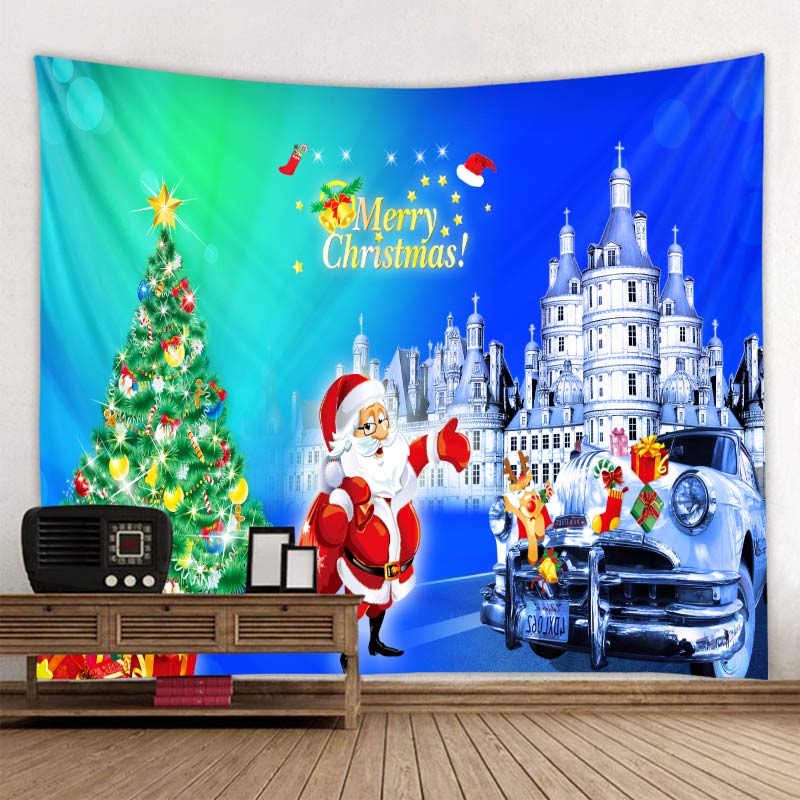 Рождественский полиэфирный настенный фон с принтом для гостиной, спальни, домашнего декора, гобелен Tapisserie de Noël