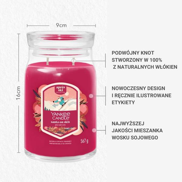 Yankee Candle Signature Duża Świeca W Słoiku Santa On Skis 567G