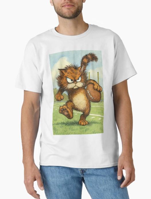 Angry Cat Plays Football Classic T-Shirt