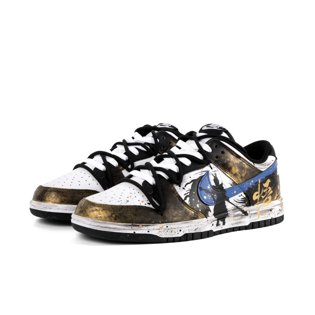 Nike Кроссовки Dunk Скользкие Устойчивые к истиранию Низкие Скейтбордические Унисекс Черный Золотой DD1391-100(Команда186-)