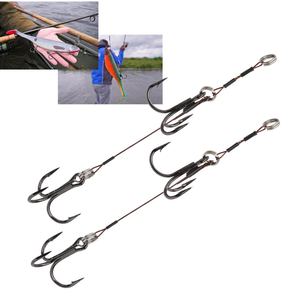 2 набора рыболовных крючков, приманка, двойной заточенный крючок из углеродистой стали для рыболовных аксессуаров