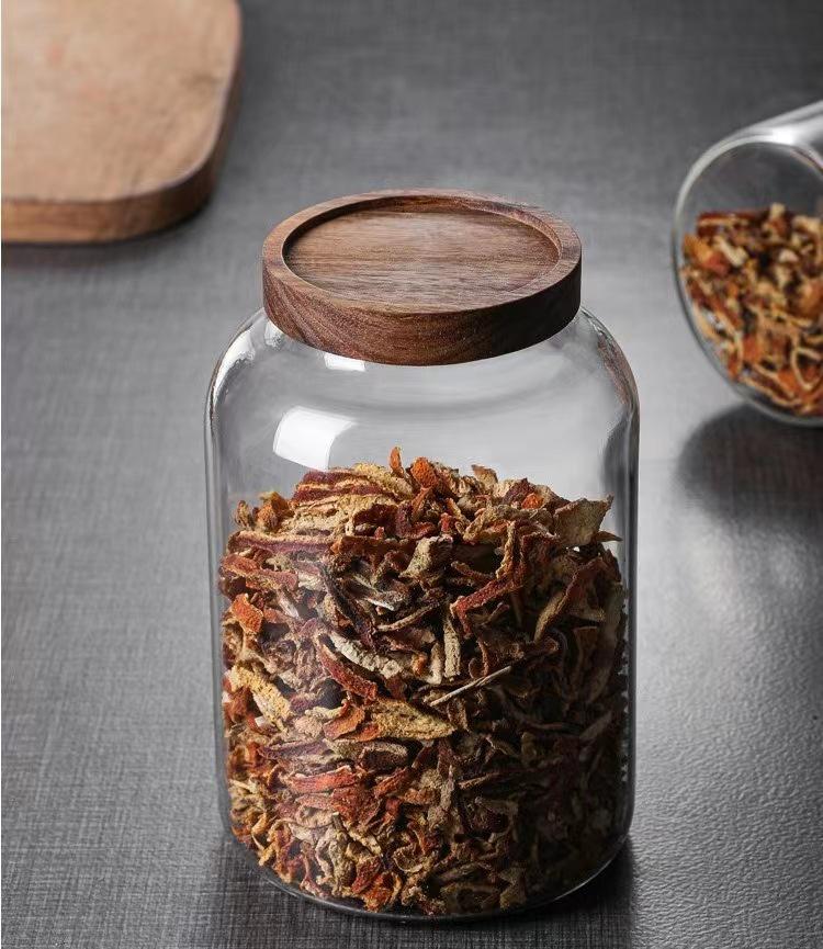Высококачественная стеклянная банка для хранения сушеной мандариновой цедры - Герметичный контейнер для демонстрации лекарственного сырья