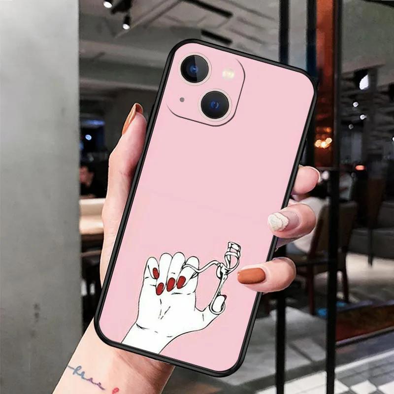 Чехол для мобильного телефона iPhone15 Pro, розовый чехол с рисунком в виде жестов, с рисунком против падений.