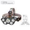 5 LED Headlamp Rechargeable Powerful Head Lamp with Built-in 18650 Battery Outdoor Camping Headlight Head Flashlight Head Light
