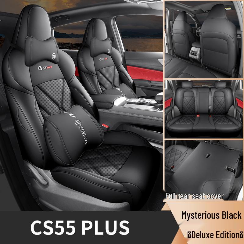 Compatible with Changan CS55 Plus models, full-coverage second and third-generation seat covers for all-season use.