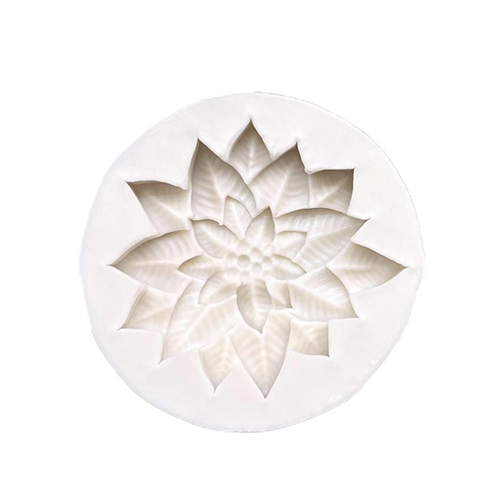 Poinsettia Christmas Flower Silicone Fondant Cake Chocolate Candy Silicone Decorating Mould Tools