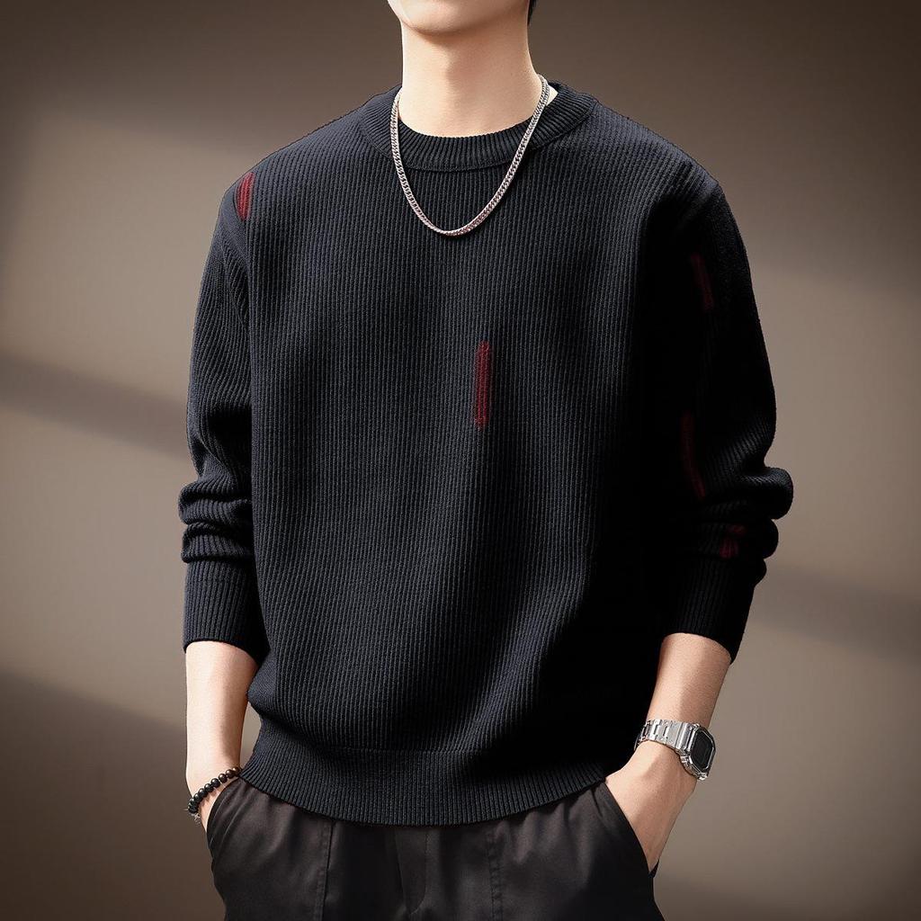 Men's Autumn Luxury Soft Knit Sweater - Versatile, Trendy & Casual Round Neck Hoodie