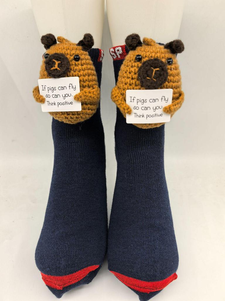 Уютные рождественские вязаные носки с животными - Теплые и милые для осени и зимы