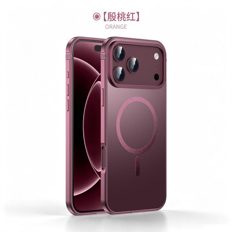 Металлический Магнитный Чехол для iPhone 18 Pro Max С Полным Покрытием Ударопрочный Защитный Чехол С Матовым Покрытием