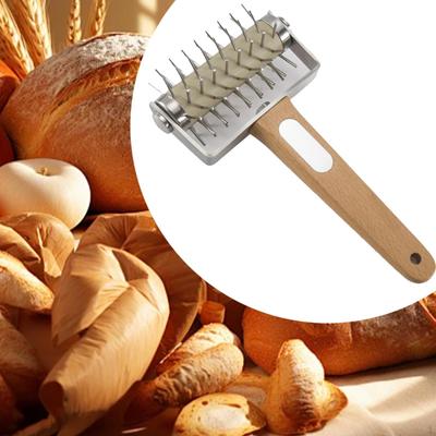 Роликовый станок для приготовления дырок в тесте для пиццы, мощный, многофункциональный, с деревянной ручкой и креплением скалки