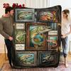 Pike Fish Collection 2D Flat Pattern Flannel Blanket, High quality All Seasons, Home Decor, Warmth and Comfort, Perfect for Christmas Gifts.