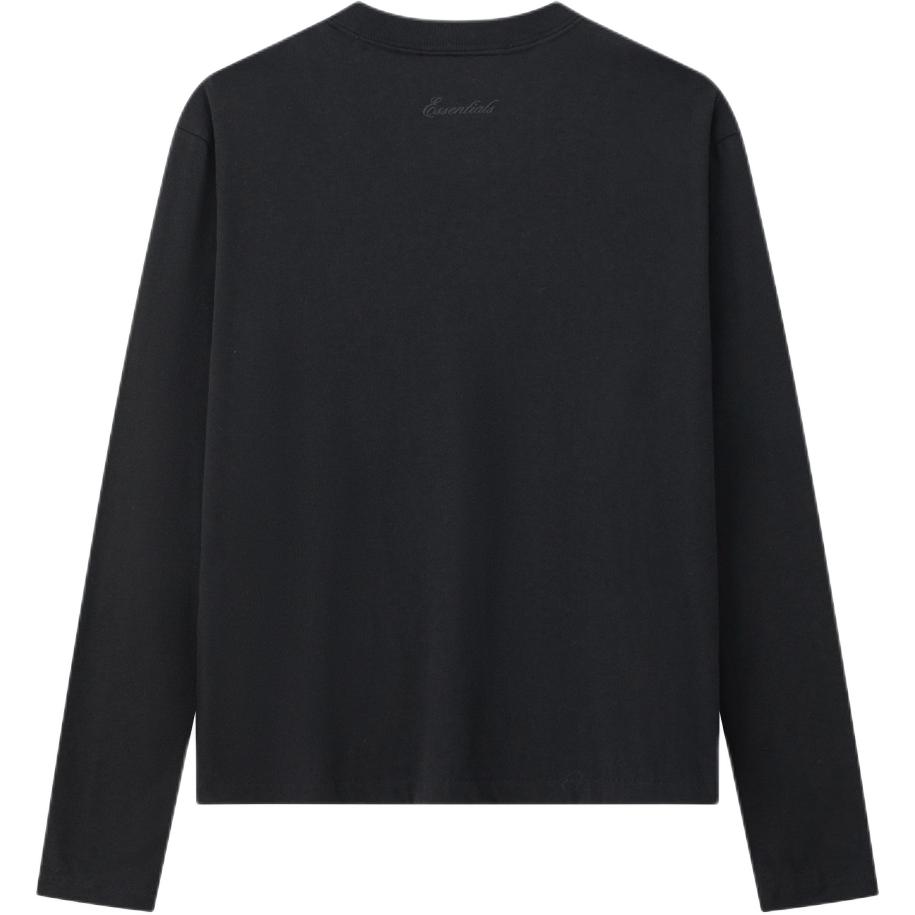 Fear of God Essentials Ss26 Однотонная Удобная Футболка с Круглым Вырезом и Длинным Рукавом Унисекс Топы 125SP264271F