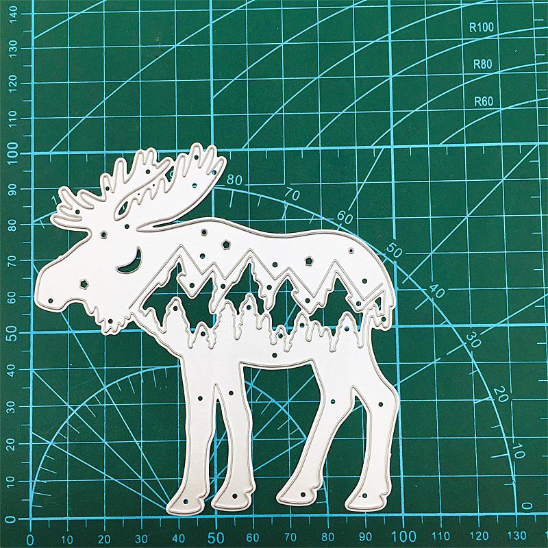 Медведь и северный олень, рождественский олень, металлические трафареты для скрапбукинга, тиснение, трафареты для изготовления карт, ремесленный декор