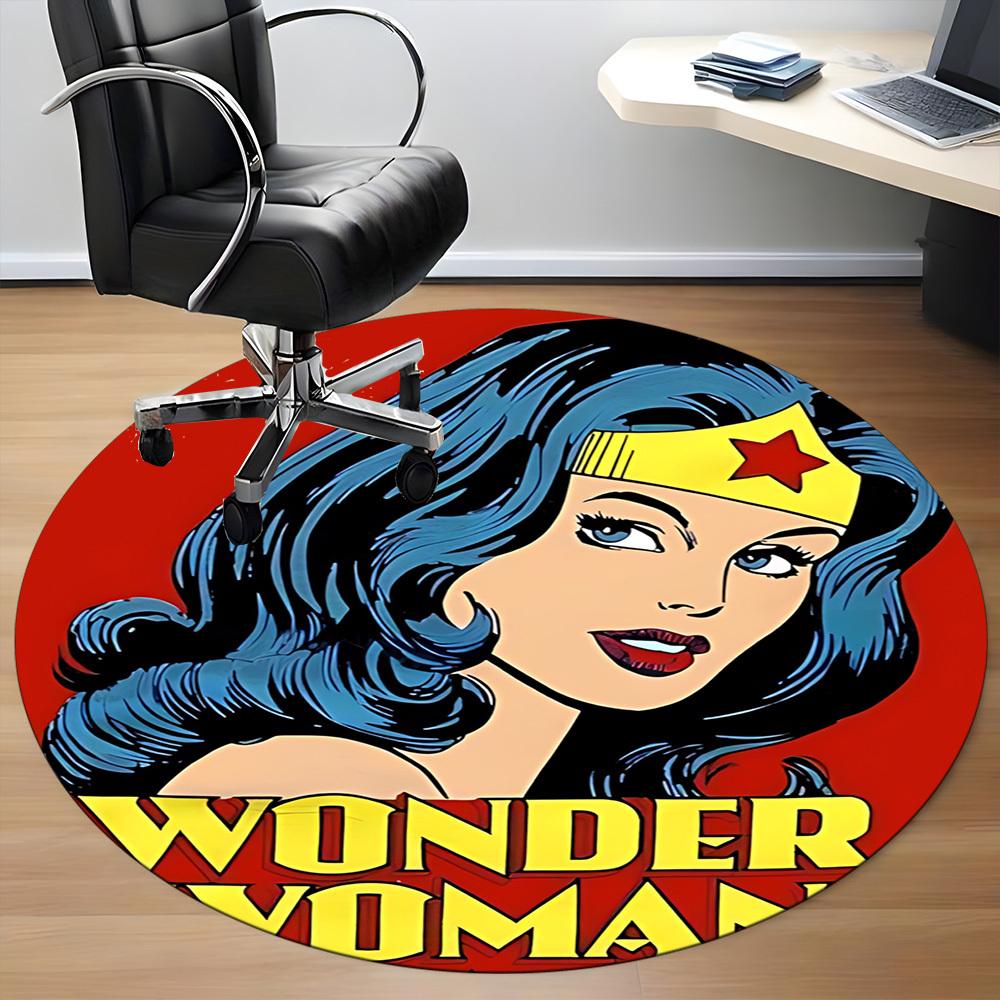 1 шт. Круглый ковер Wonder Woman для офиса, под офисные стулья, в спальню, гостиную, домашний декор, Декор для комнаты, Доступен в различных размерах