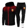 2022 Autumn Winter Warm Mens Sets Zipper Hoodies Fleece Sport Suits Jacket Casual Sweatshirts Tracksuit Sportswear+Jogging Pants
