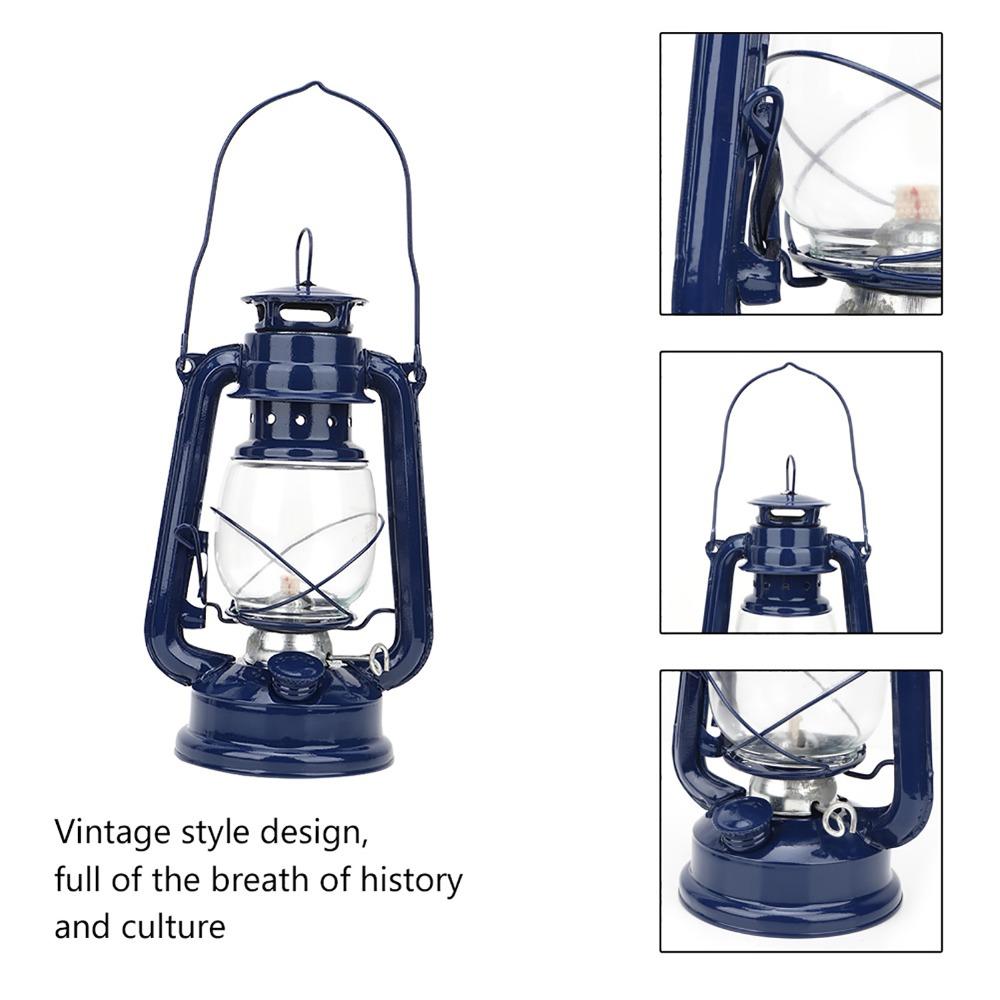 Metal Construction Iron Lantern Windproof Hanging Fuel Lantern Emergency Lighting