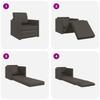 Sofa Bed 60 cm Grey Faux Leather