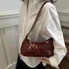 Fashion High Sense Baguette Armpit Bag Women 2025 New Niche Locomotive Bag Portable Versatile Shoulder Bag