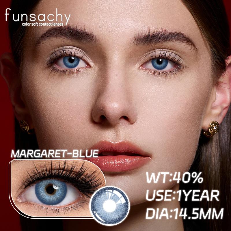 FUNSACHY 1 пара цветных контактных линз синие зеленые серые натуральные линзы для глаз красота зрачка линзы для ношения 1 год женская косметика