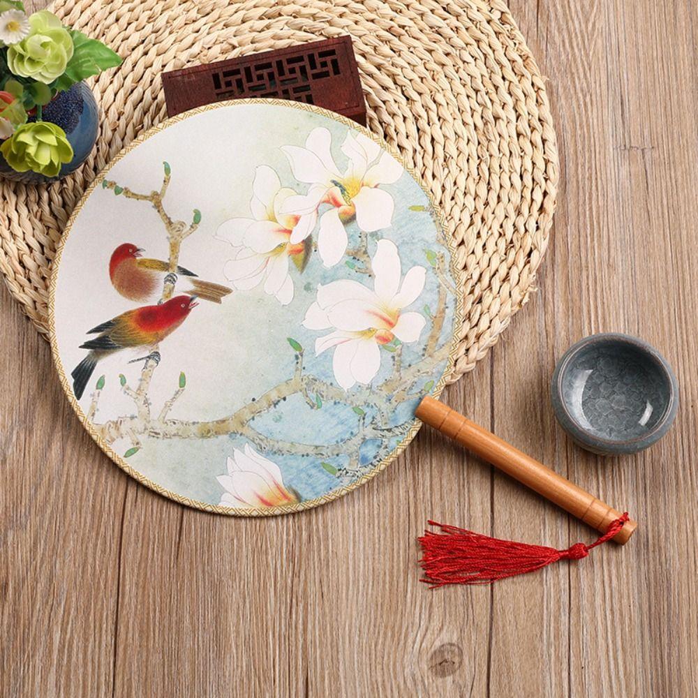 Ручной веер в китайском стиле с цветочным узором, групповой веер для танцевального выступления, веер туань, реквизит для фотографии