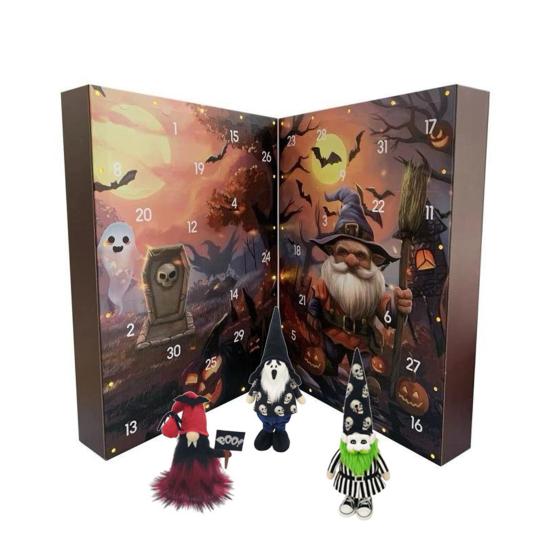 Halloween Gnome Countdown Calendar 2025 Holiday Advent Calendar with Collectible Gnome Figures for Teens Adults Kids