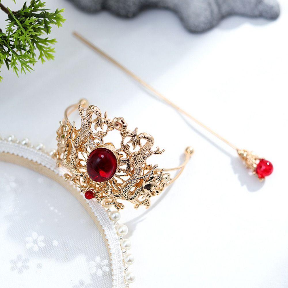 Jewelry Dragon Hair Stick Women Tiara Hair Accessories Hanfu Ornament Chinese Style Hair Crown
