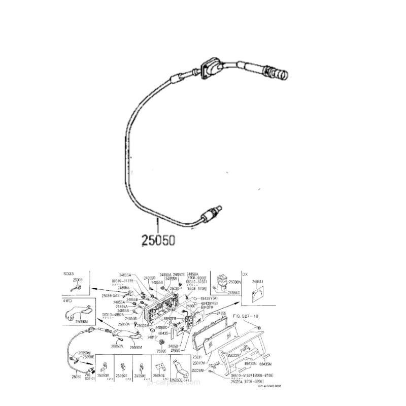 Трос спидометра 2505022G01 25050-22G01 для Hardbody D21 1986-1994 Пластиковый тросик Аксессуар для грузовика Простая установка