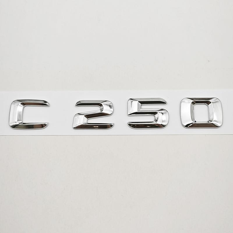 3D ABS Car Letters Logo C200 C250 C260 4MATIC Rear Trunk Badge Emblem Sticker For Mercedes Benz C Class W206 Tail Accessories DY6