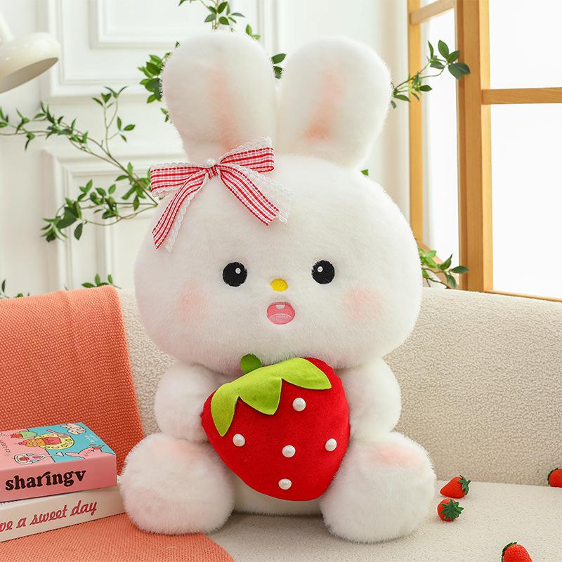 Cute Strawberry Rabbit Plush Toy Rabbit Doll Backpack Doll Girl Bag Birthday Gift