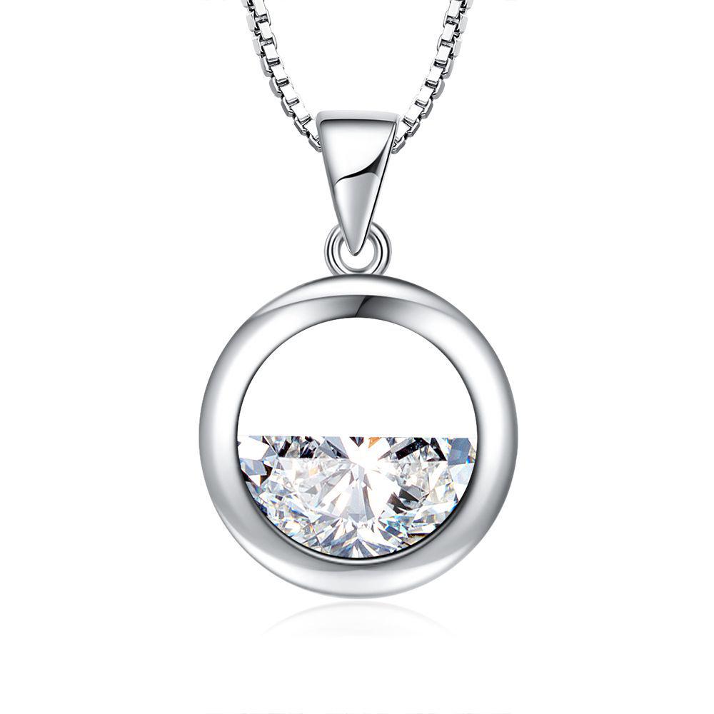 Ожерелье с подвеской из полукруглого циркония Qingquan - простой и милый дизайн в корейском стиле