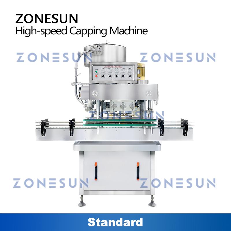ZONESUN ZS-FXZ101 High-Speed Automatic Screw Cap Capping Machine for Cosmetic Food Pharmaceutical Bottle Sealing Production