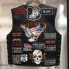 Harley Vest Кожаный жилет для верховой езды 42 Кожаный жилет с вышитым значком для мужчин