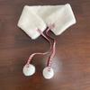 Winter Warm Neck Warmer with Plush Balls Neckerchief Wrap Cute Neck Scarf  Girls