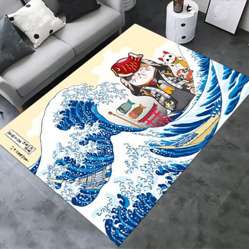 Maneki-Neko Carpet Rug for Living Room Bedroom Home Sofa Decoration,Kids play Non-slip Floor Mat