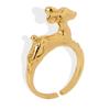 Simple Couple Hip Hop Ring Cartoon Deer Design Open Ring Cute Animal Copper Gold Plated Personality Tail Ring Tide