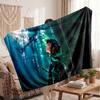 Tomioka Giyu Printed Flannel Blanket, Skin Friendly Warm Throw for Indoor Couch Bed Daily Use