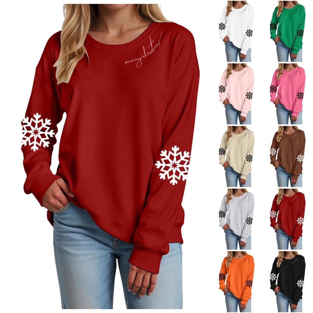 Ladies' Loose Comfortable Casual Fashionable Christmas Printed Sweatshirt